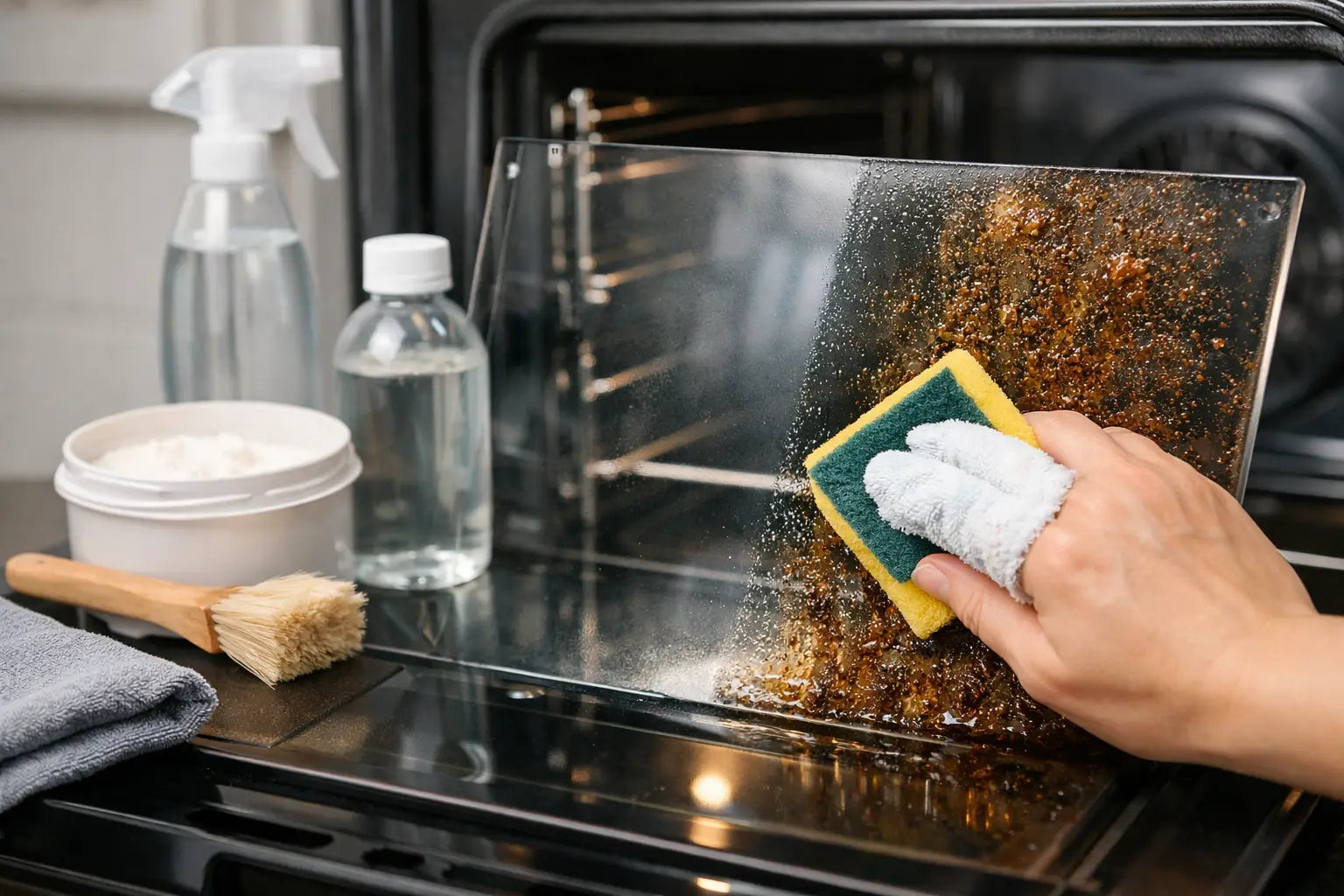 Backofen-Scheibe Fett effektiv entfernen