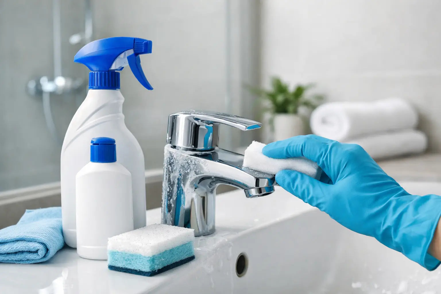 Sanitärreiniger fürs Bad: Kalk wirksam entfernen