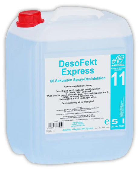 DesoFekt Express Spray-Desinfektion 5l Kanister - Assindia Direkt Onlineshop