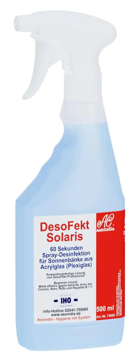 DesoFekt Solaris Schnelldesinfektion für Sonnenbänke 500 ml - Assindia Direkt Onlineshop