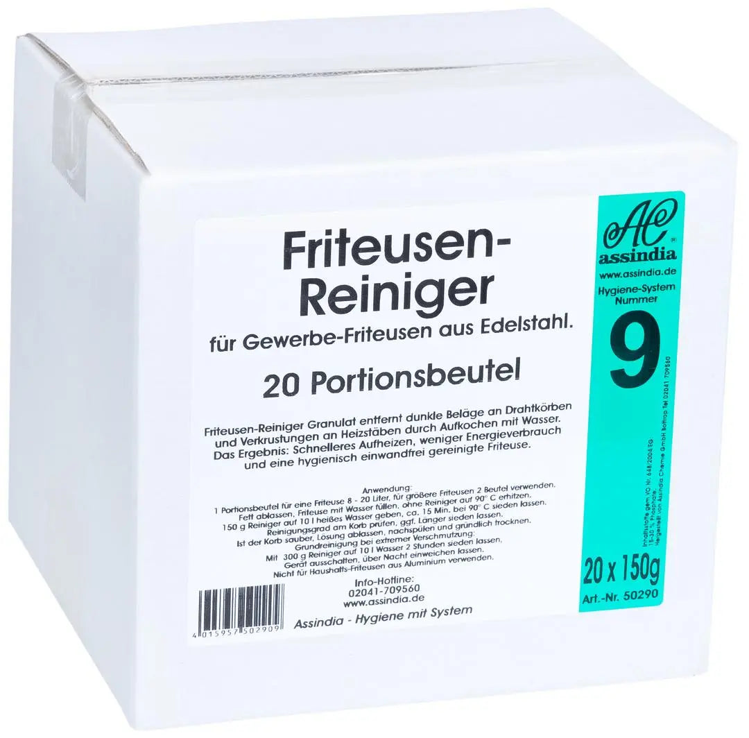 Fritteusenreiniger Portionsbeutel 20 Stk. - Assindia Direkt Onlineshop