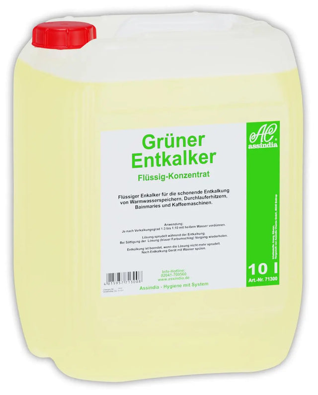 Grüner Entkalker 10l Kanister (inkl. Gefahrgutzuschlag) - Assindia Direkt Onlineshop