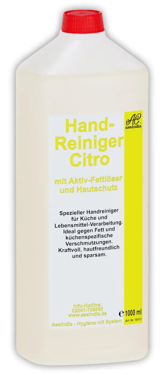 Handreiniger Citro mit Fettlösekraft 1000ml Flasche - Assindia Direkt Onlineshop