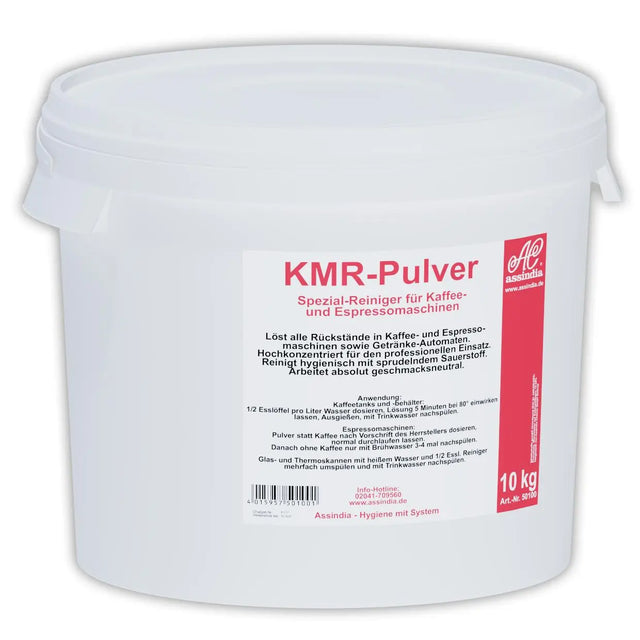 KMR Kaffeemaschinenreiniger Pulver 10kg Eimer (inkl. Gefahrgutzuschlag) - Assindia Direkt Onlineshop