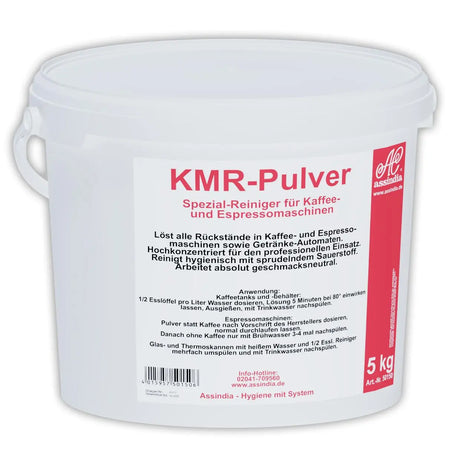 KMR Kaffeemaschinenreiniger Pulver 5kg Eimer - Assindia Direkt Onlineshop