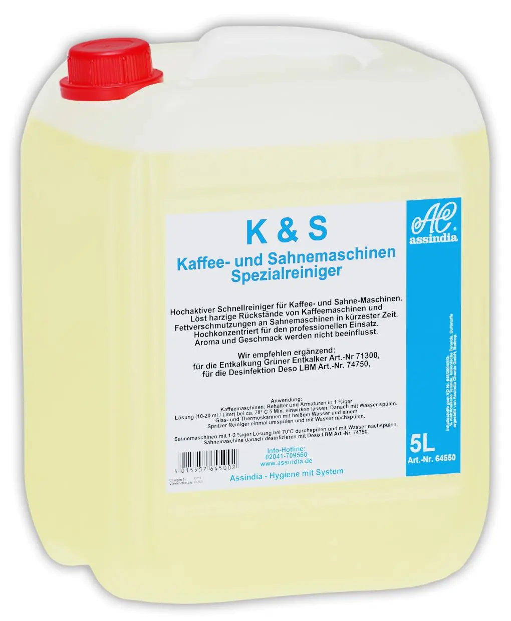 K&S Kaffee- und Sahnemaschinen Reiniger 5l Kanister - Assindia Direkt Onlineshop