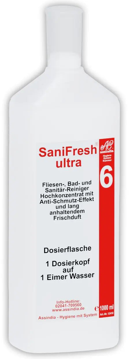 Dosierflasche Leerflasche mit Dosierer für SaniFresh Nr. 6 - Assindia Direkt Onlineshop