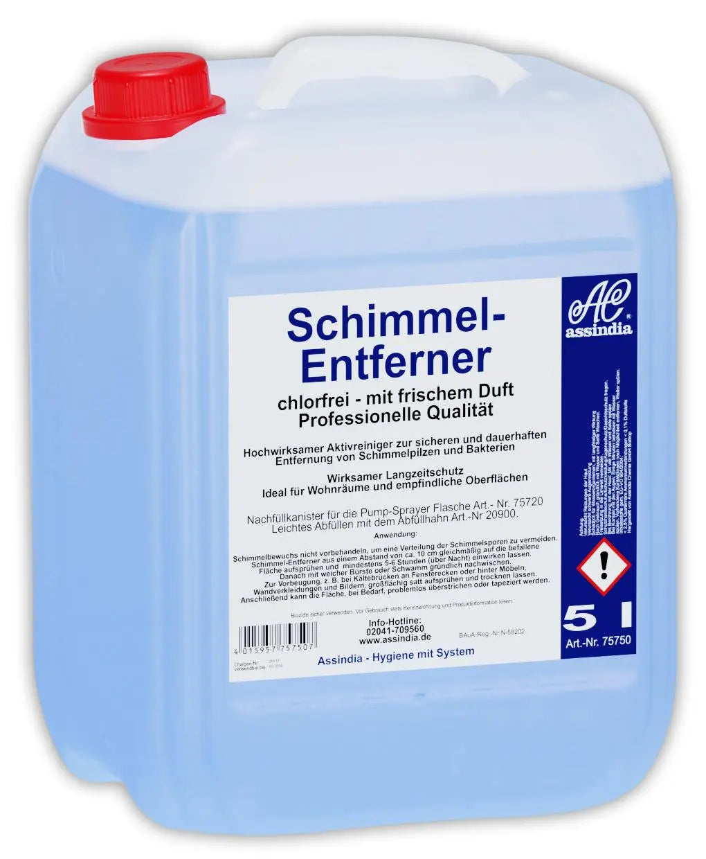 Schimmelentferner Professional Chlorfrei 5l Kanister - Assindia Direkt Onlineshop