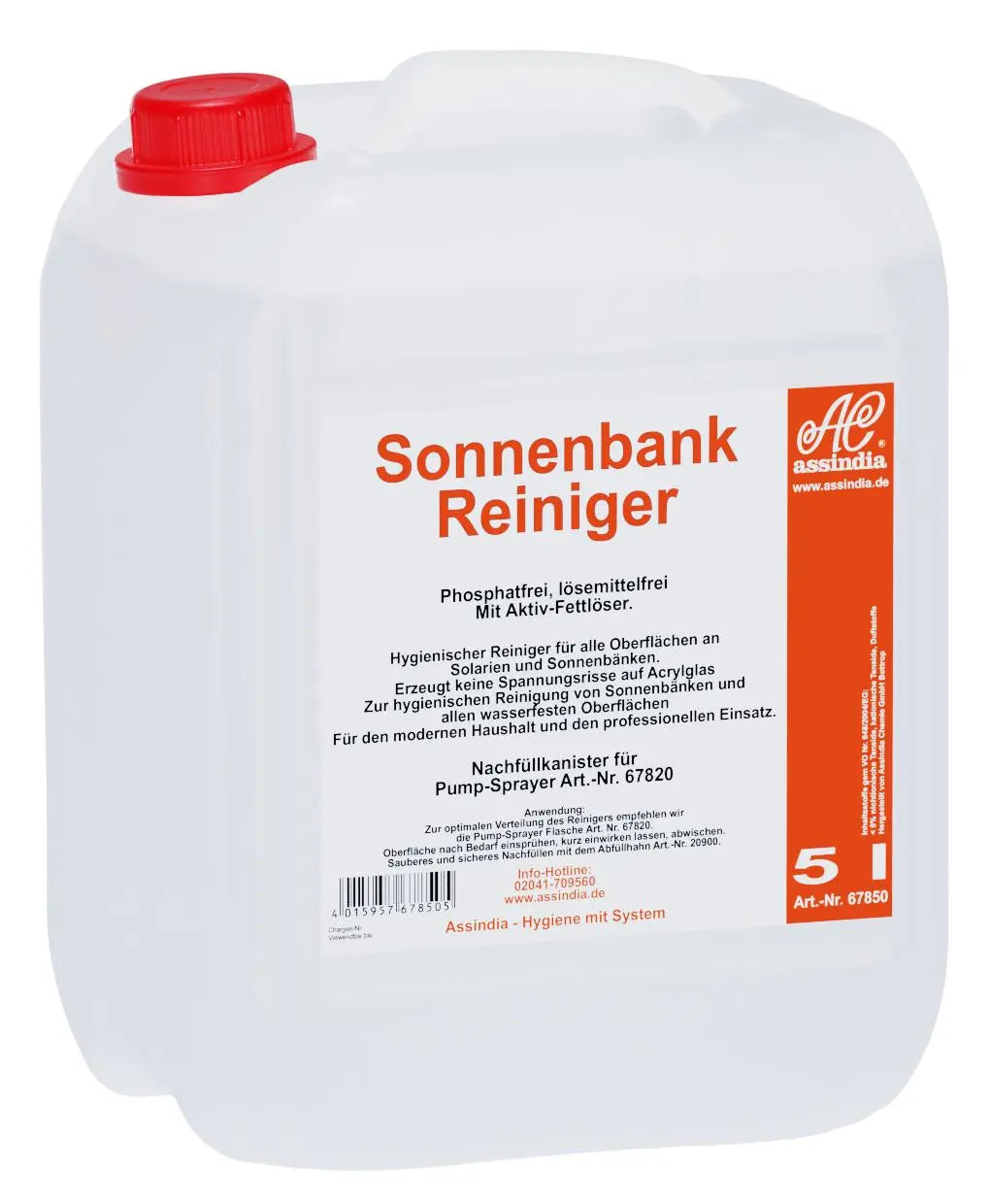 Sonnenbank Reiniger 5 l - Assindia Direkt Onlineshop