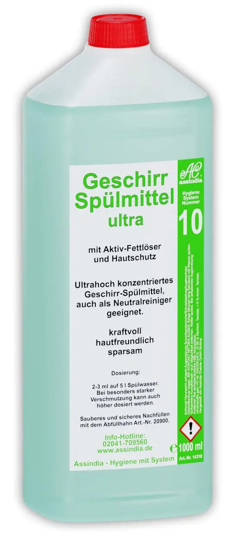 Geschirrspülmittel Ultra 1000ml Flasche - Assindia Direkt Onlineshop